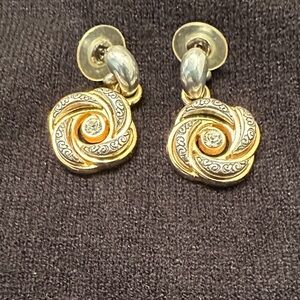 Brighton Gold and Silver Swirl Post Earrings